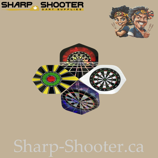 Darts Themed Flights – Laser Cut- PET– Standard Shape – 75 Micron – 3 Pack