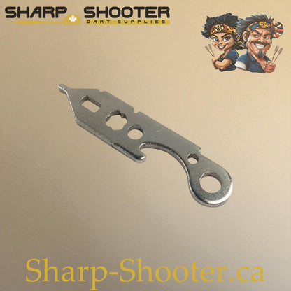 Silver dart assembly tool for tightening and securing darts – Sharp Shooter Dart Supplies