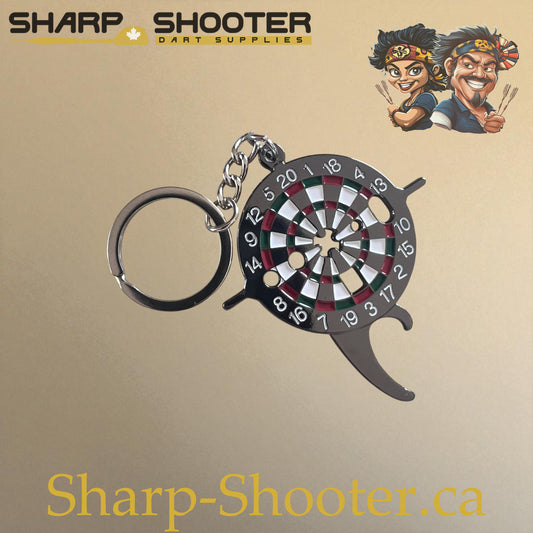 DP36 dart assembly tool and keychain shaped like a dartboard – Sharp Shooter Dart Supplies”