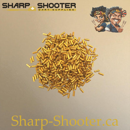 Gold aluminum dart flight protectors, 3 pack – Sharp Shooter Dart Supplies