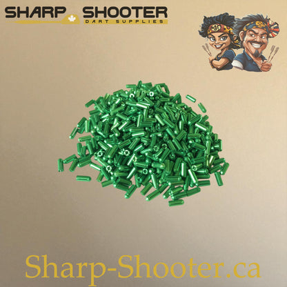 Green aluminum dart flight protectors, 3 pack – Sharp Shooter Dart Supplies