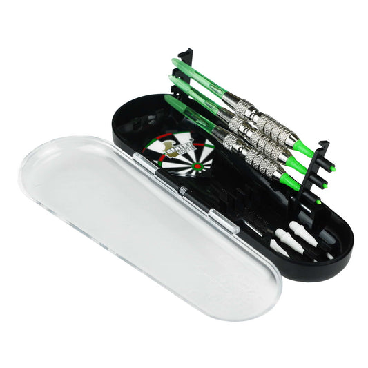 GB-003 – Soft Tip Dart Set – Silver Barrel with Green Tips – 16g