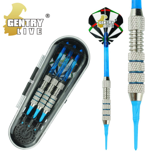 GB-005 – Soft Tip Dart Set – Silver Barrel with Green Tips – 19.5g