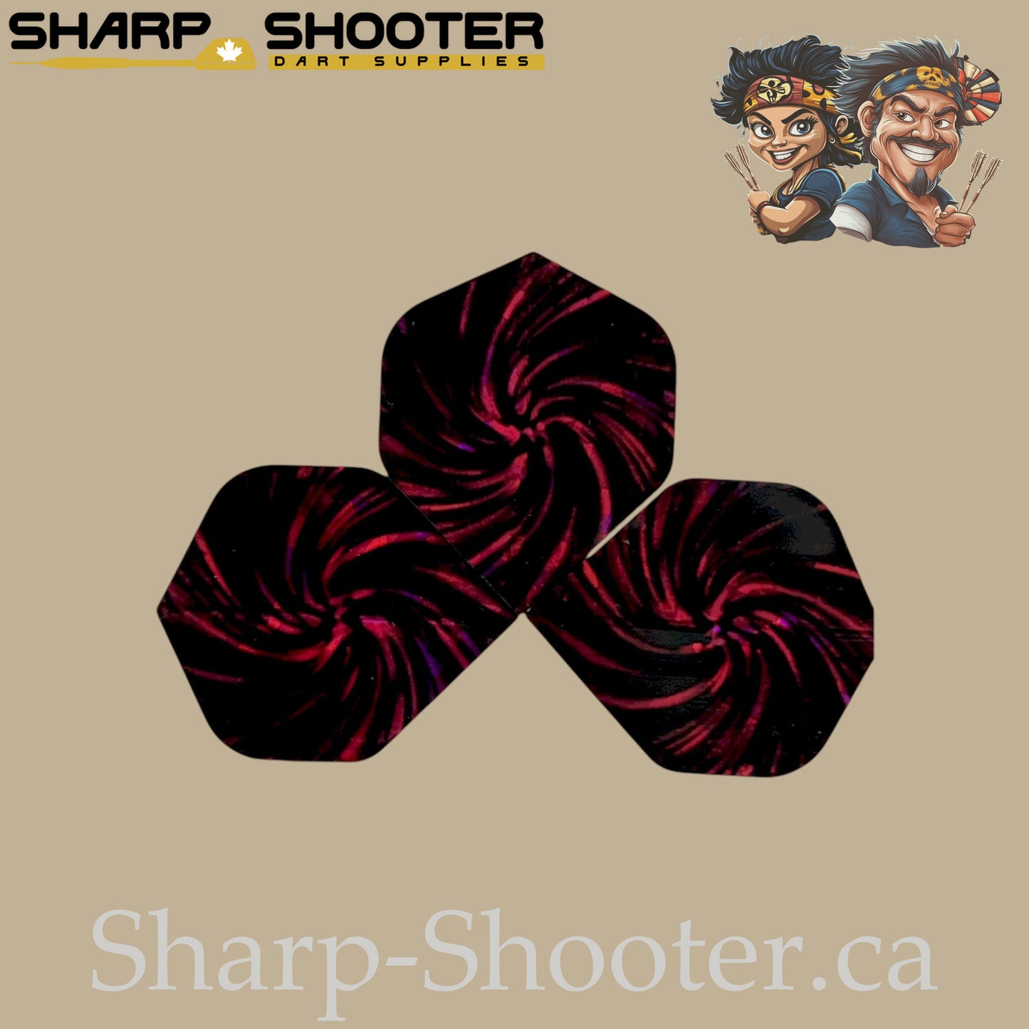 Nightfire – Laser Standard Dart Flights 3-Pack (PVC, 75 Micron)