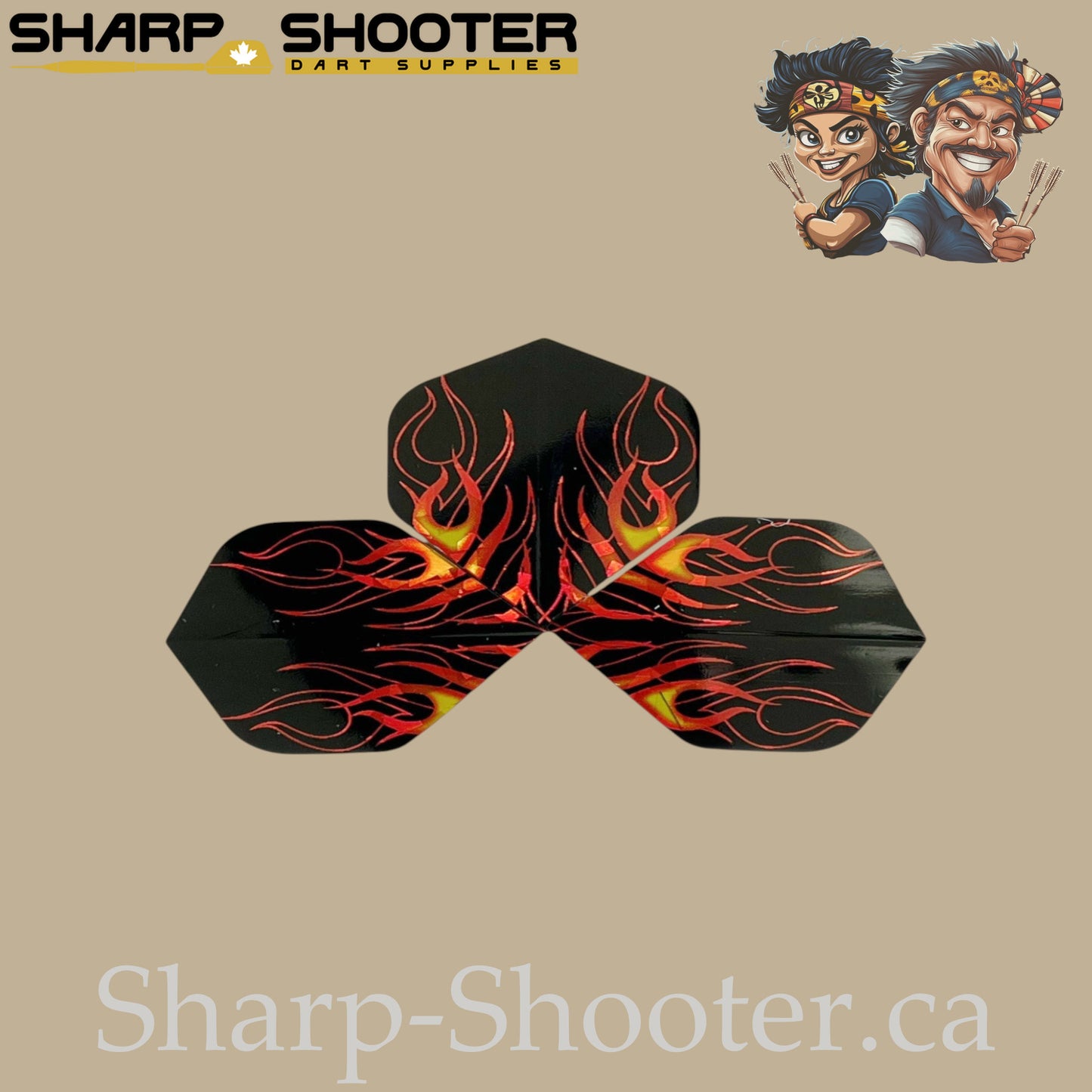 Hell Fire – Laser Standard Dart Flights 3-Pack (PVC, 75 Micron)