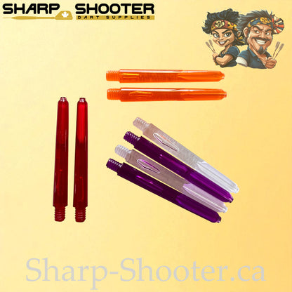 Neon – DS25 – Plastic Dart Shafts – 35mm / 41mm / 48mm – Translucent Neon – 3 Pack