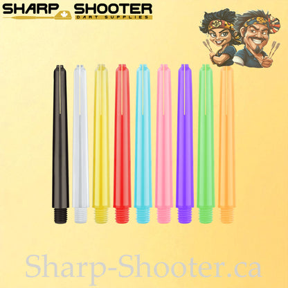 Neon – DS25 – Plastic Dart Shafts – 35mm / 41mm / 48mm – Translucent Neon – 3 Pack