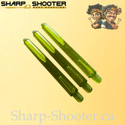 Neon – DS25 – Plastic Dart Shafts – 35mm / 41mm / 48mm – Translucent Neon – 3 Pack