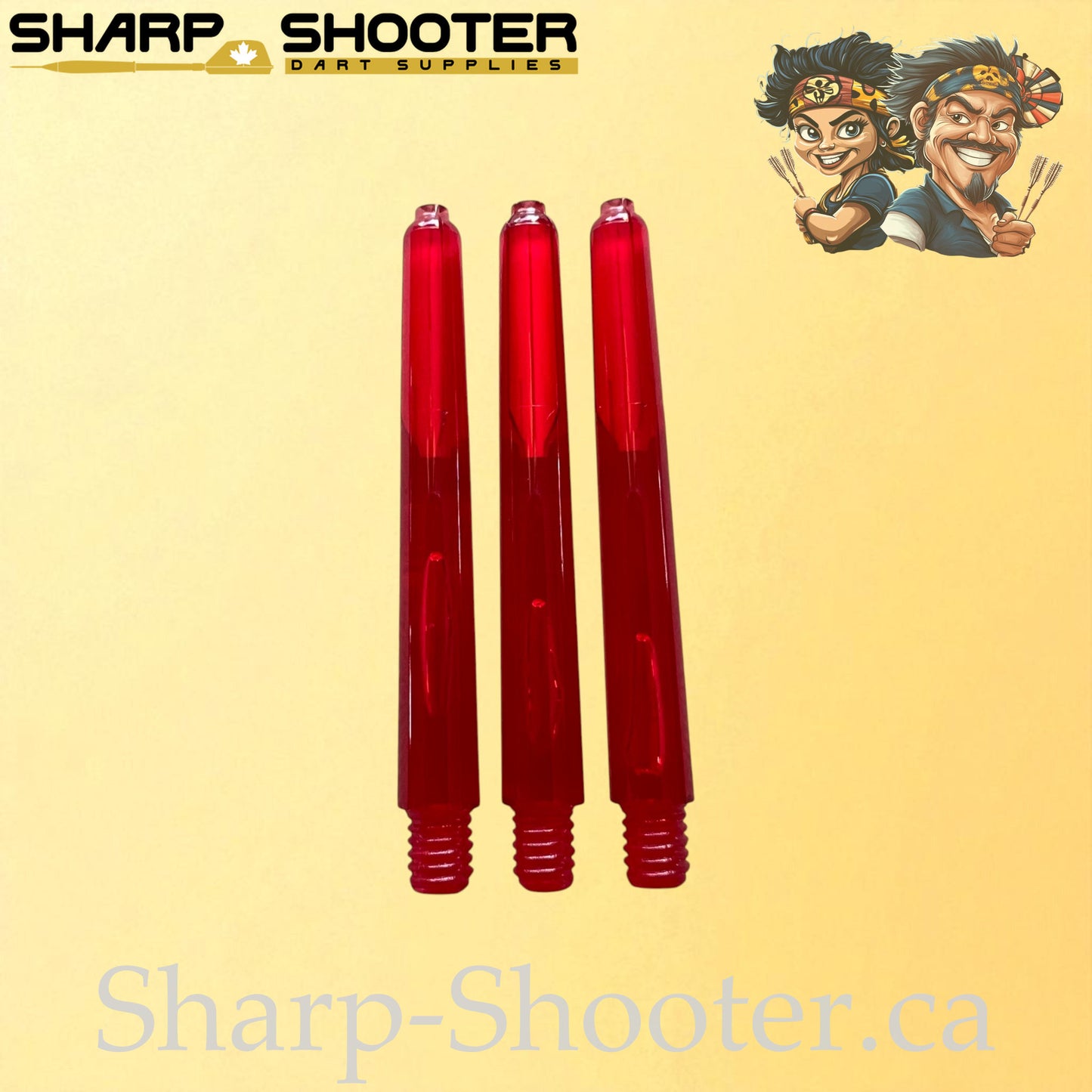 Neon – DS25 – Plastic Dart Shafts – 35mm / 41mm / 48mm – Translucent Neon – 3 Pack