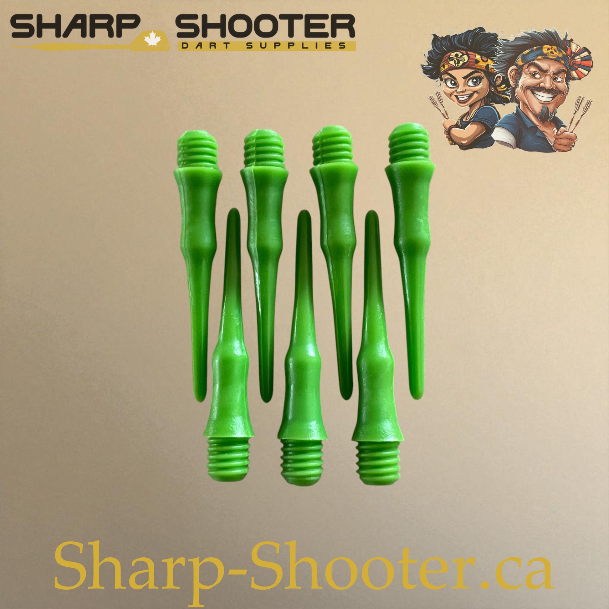 Plastic Dart Tips DP05 Slim Shape 22mm Green – Pack of 50 – Sharp-Shooter