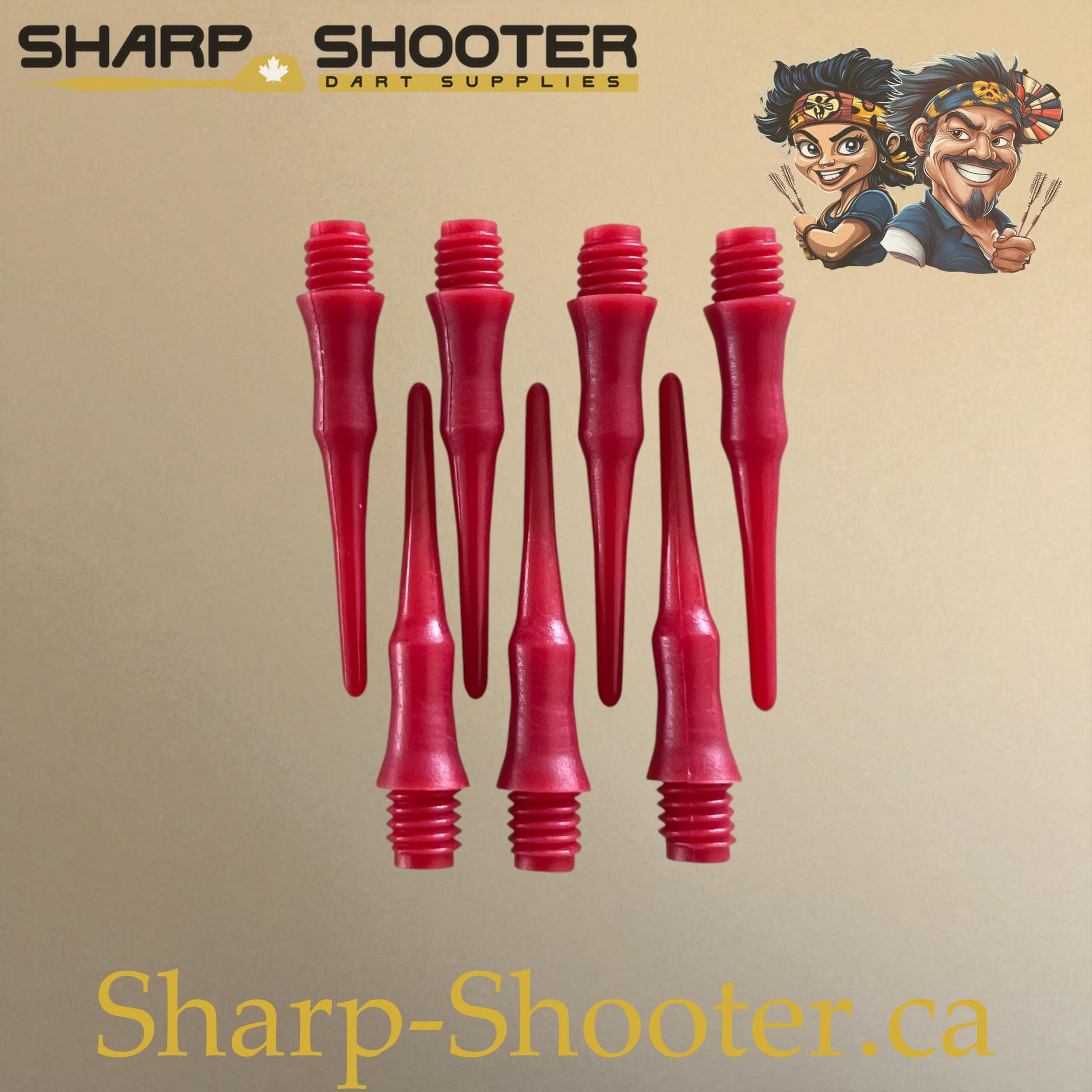 Plastic Dart Tips DP05 Slim Shape 22mm Red – Pack of 50 – Sharp-Shooter