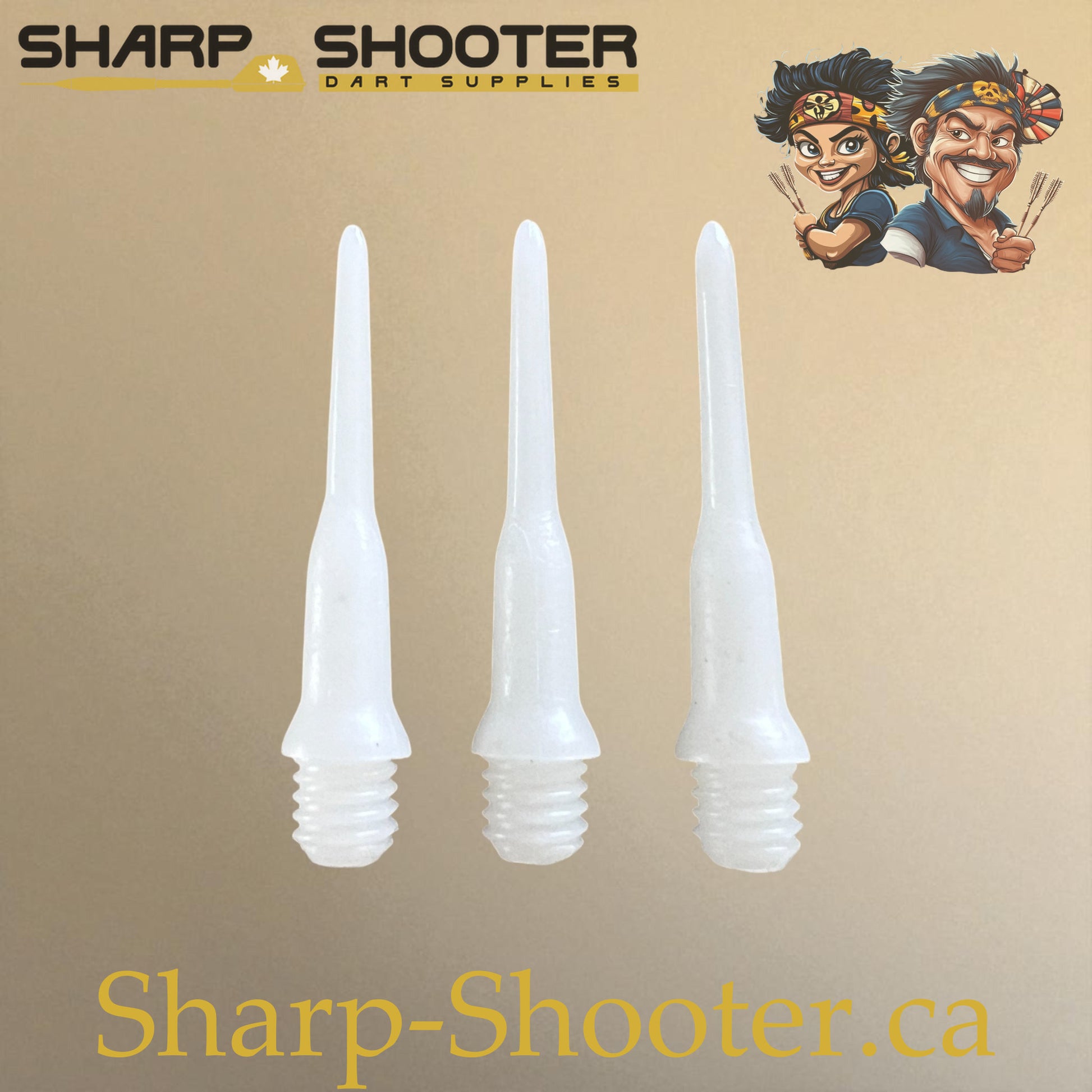 Plastic Dart Tips DP05 Slim Shape 22mm White – Pack of 50 – Sharp-Shooter