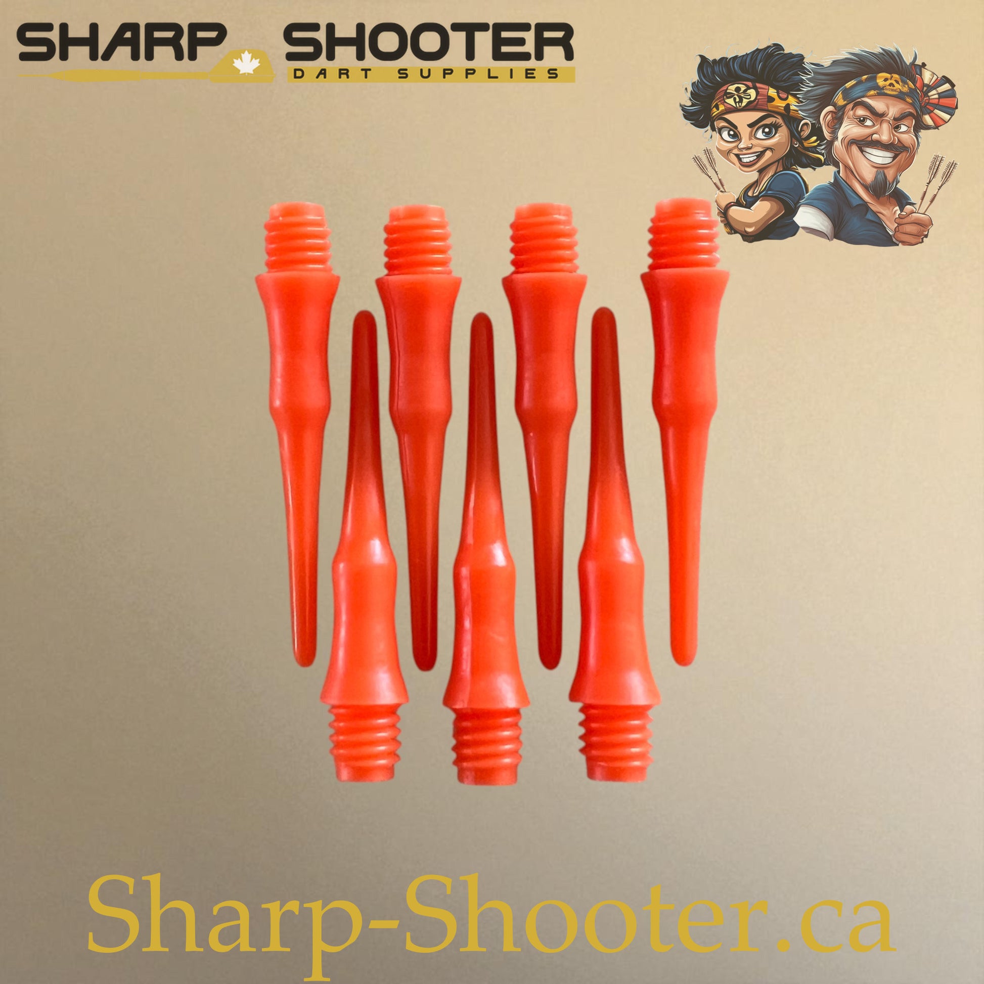 Plastic Dart Tips DP07 – Nylon Square Shape 22mm Orange – 50 Pack