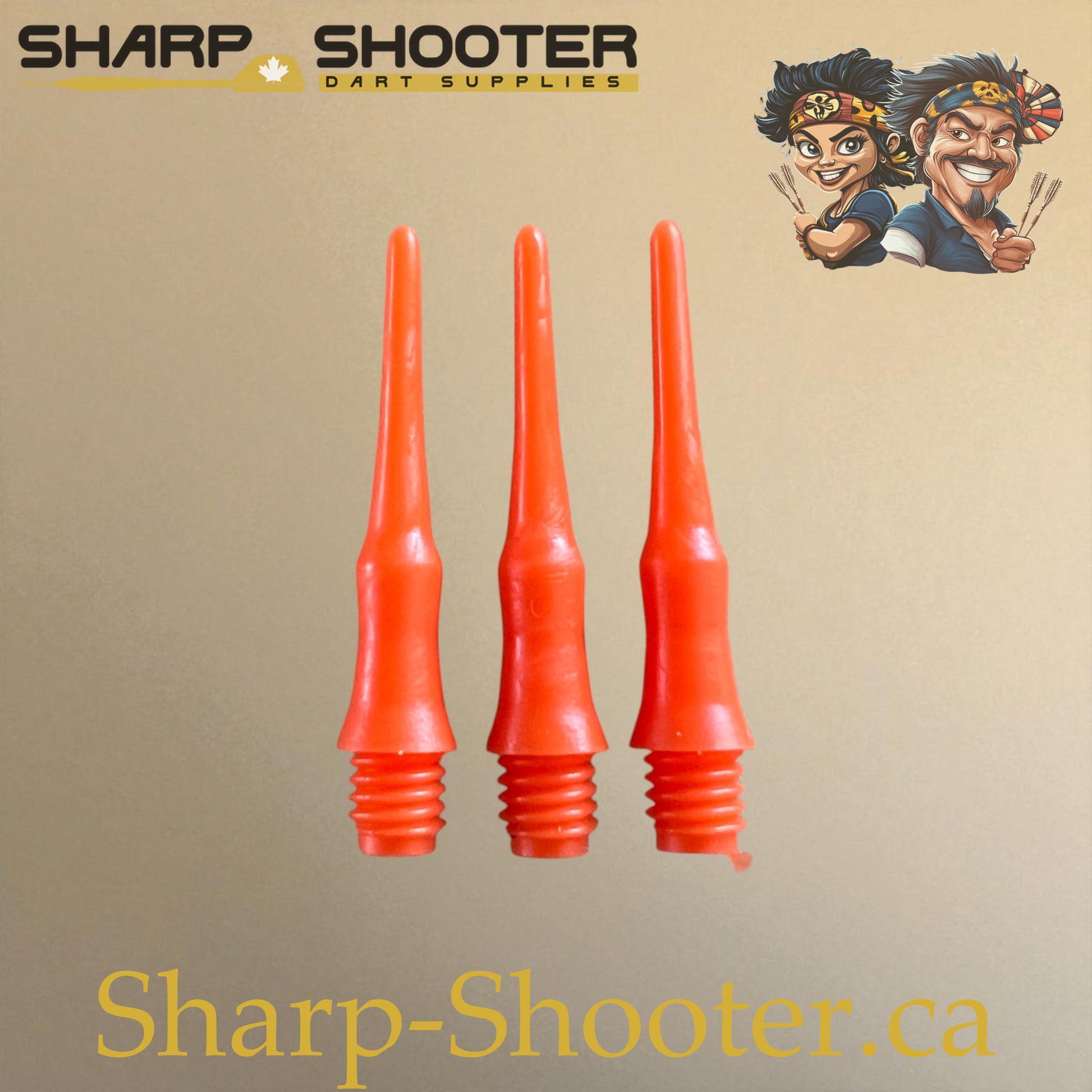 Plastic Dart Tips DP07 – Nylon Square Shape 22mm Orange – 50 Pack