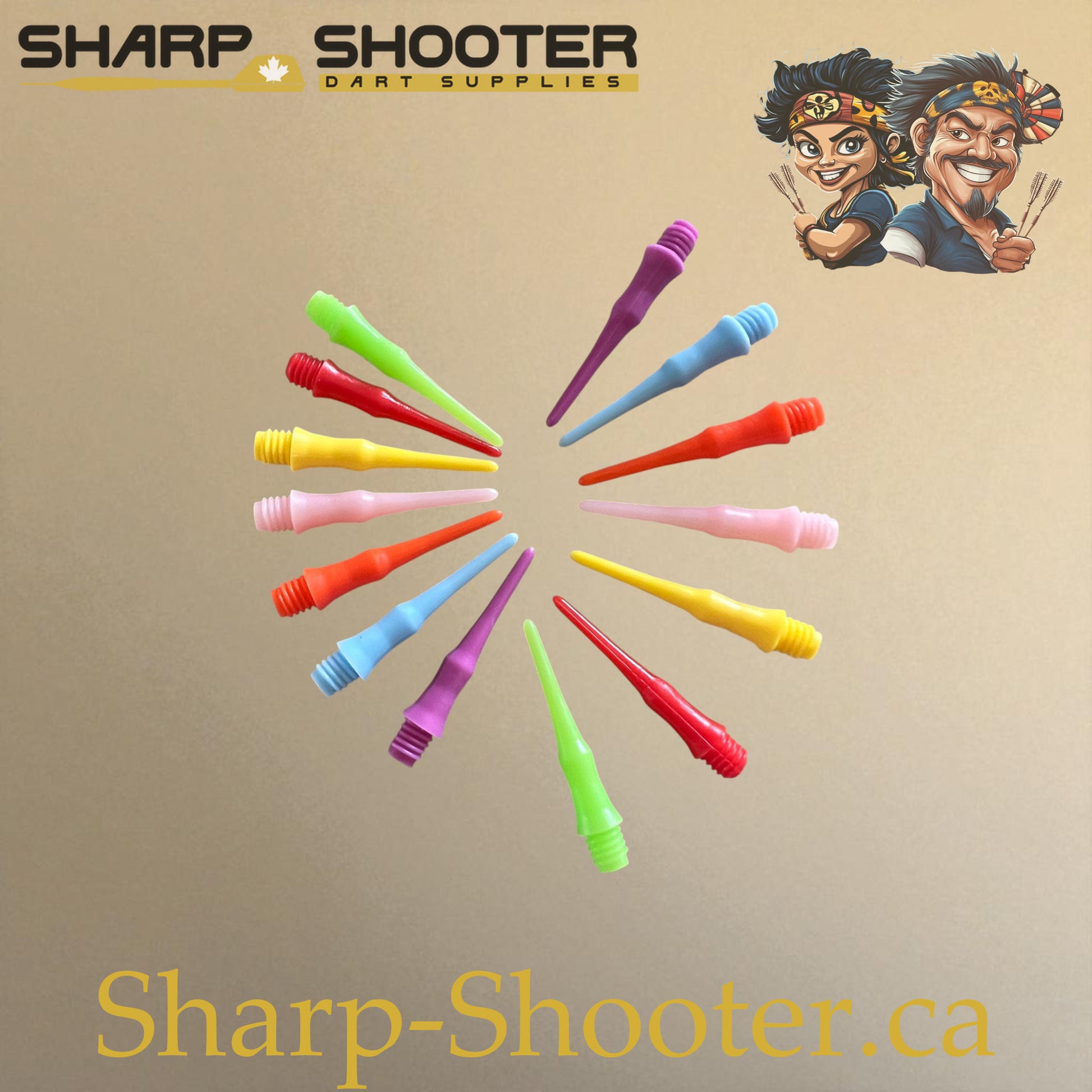 Plastic Dart Tips DP07 – Nylon Square Shape 22mm Multi Color – 25/50 Pack