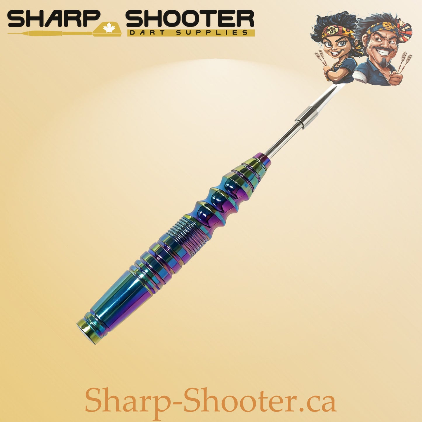 Prismforge AG22 premium one-piece dart barrel, rainbow metallic finish