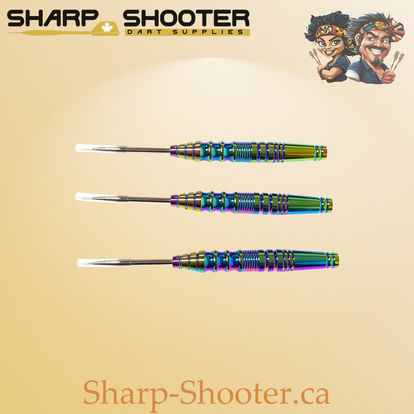 Prismforge AG22 premium one-piece dart barrel, rainbow metallic finish