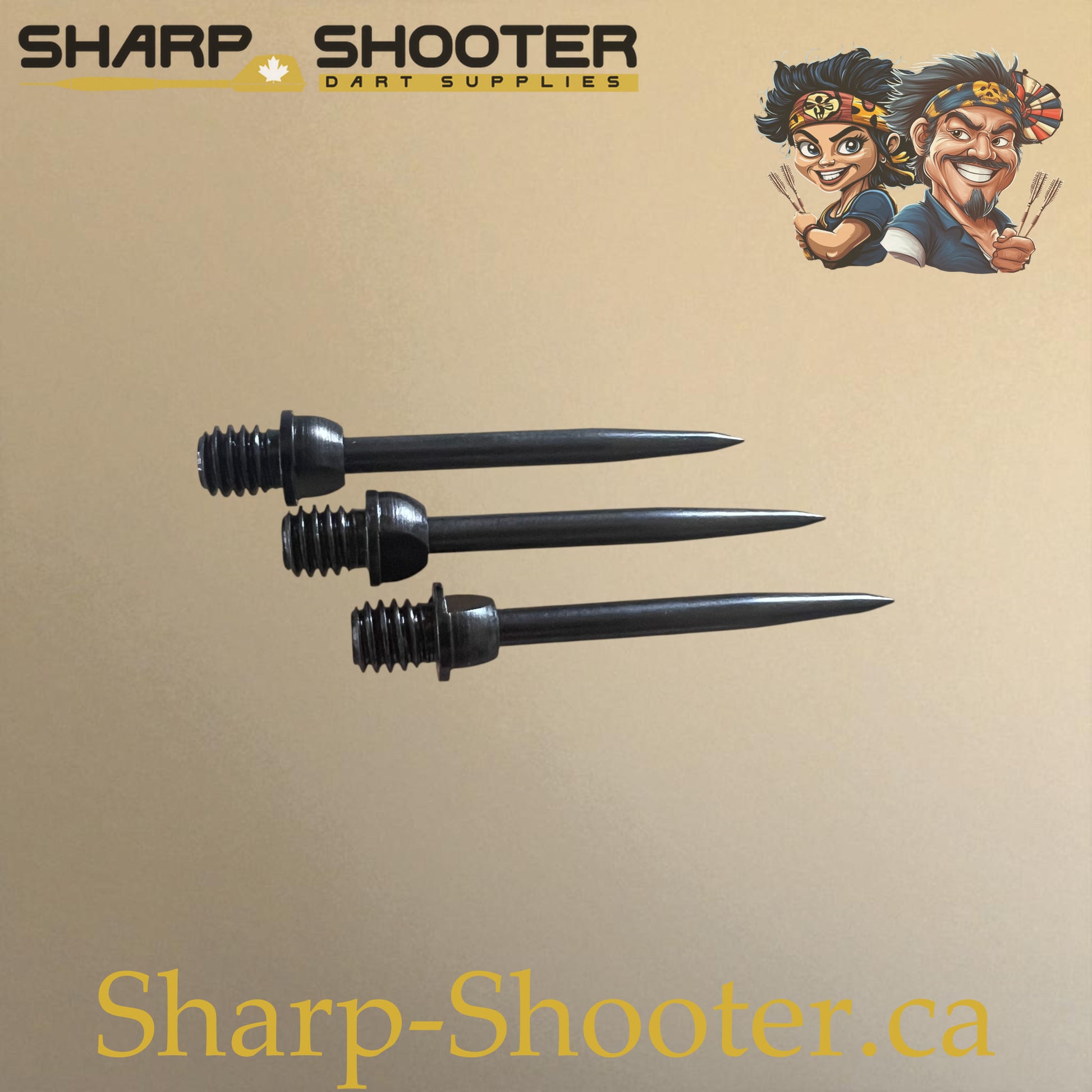 DP12 Steel Dart Tip – Black/Black – 29 mm – 1.7 g – 3 Pack – Sharp Shooter