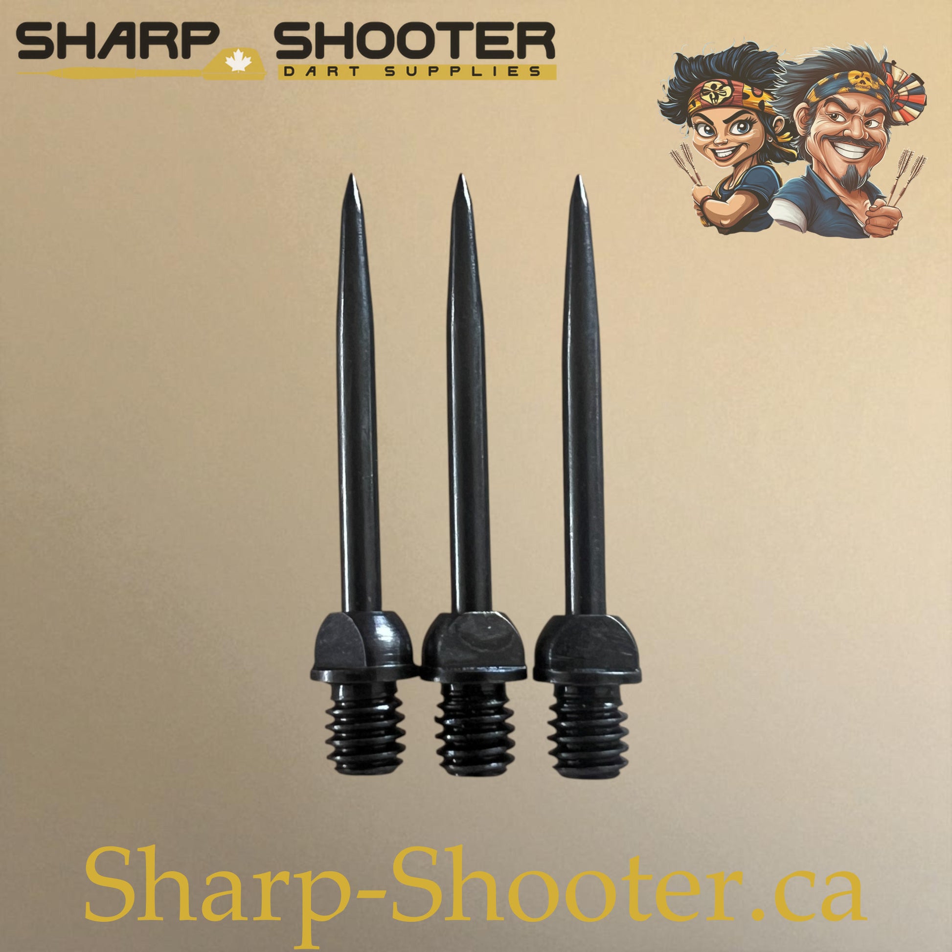DP12 Steel Dart Tips 29mm 1.7g Black/Black – 3 Pack from Sharp Shooter