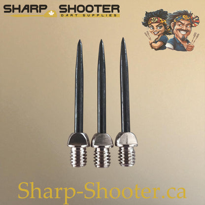 DP12 Steel Dart Tip – Silver/Black – 29 mm – 1.7 g – 3 Pack – Sharp Shooter