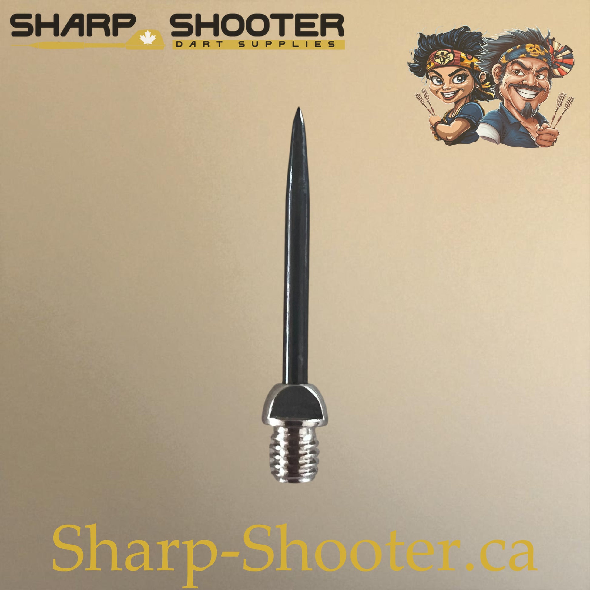 DP12 Steel Dart Tip – Silver/Black – 29 mm – 1.7 g – 3 Pack – Sharp Shooter