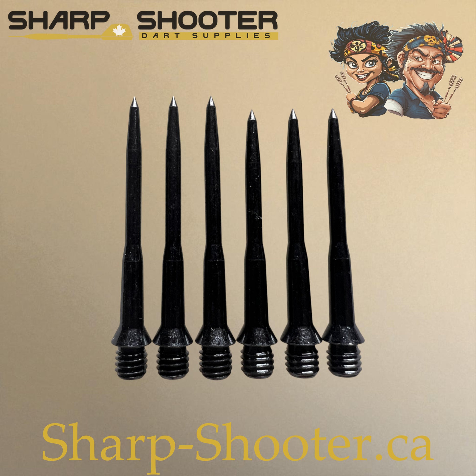 DP32 Steel Dart Tips – Silver & Black – 32/34 mm – 3 Pack – Sharp-Shooter.ca