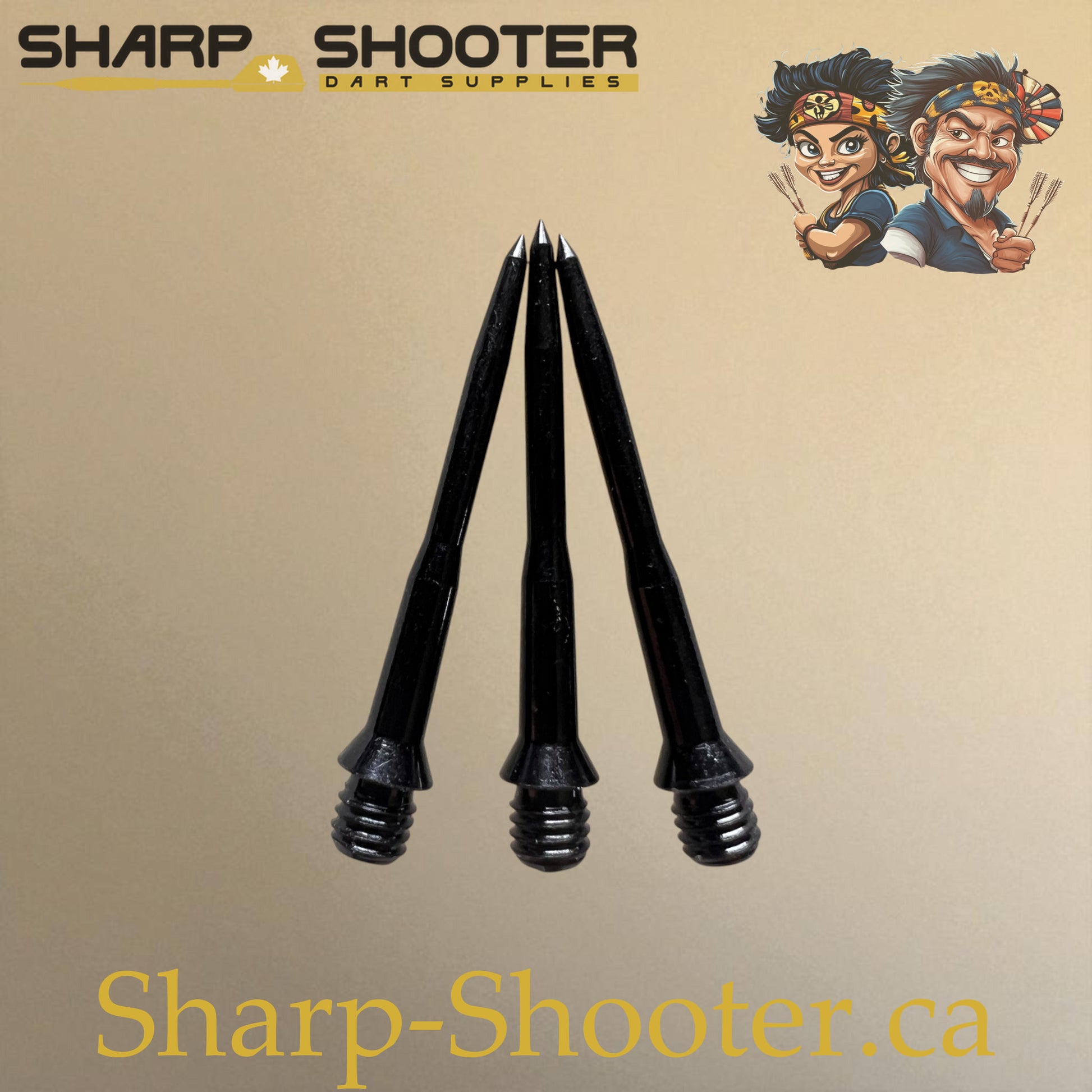 DP32 Steel Dart Tips – Black – 34 mm – 3 Pack – 3-03-02-016 – Sharp-Shooter.ca