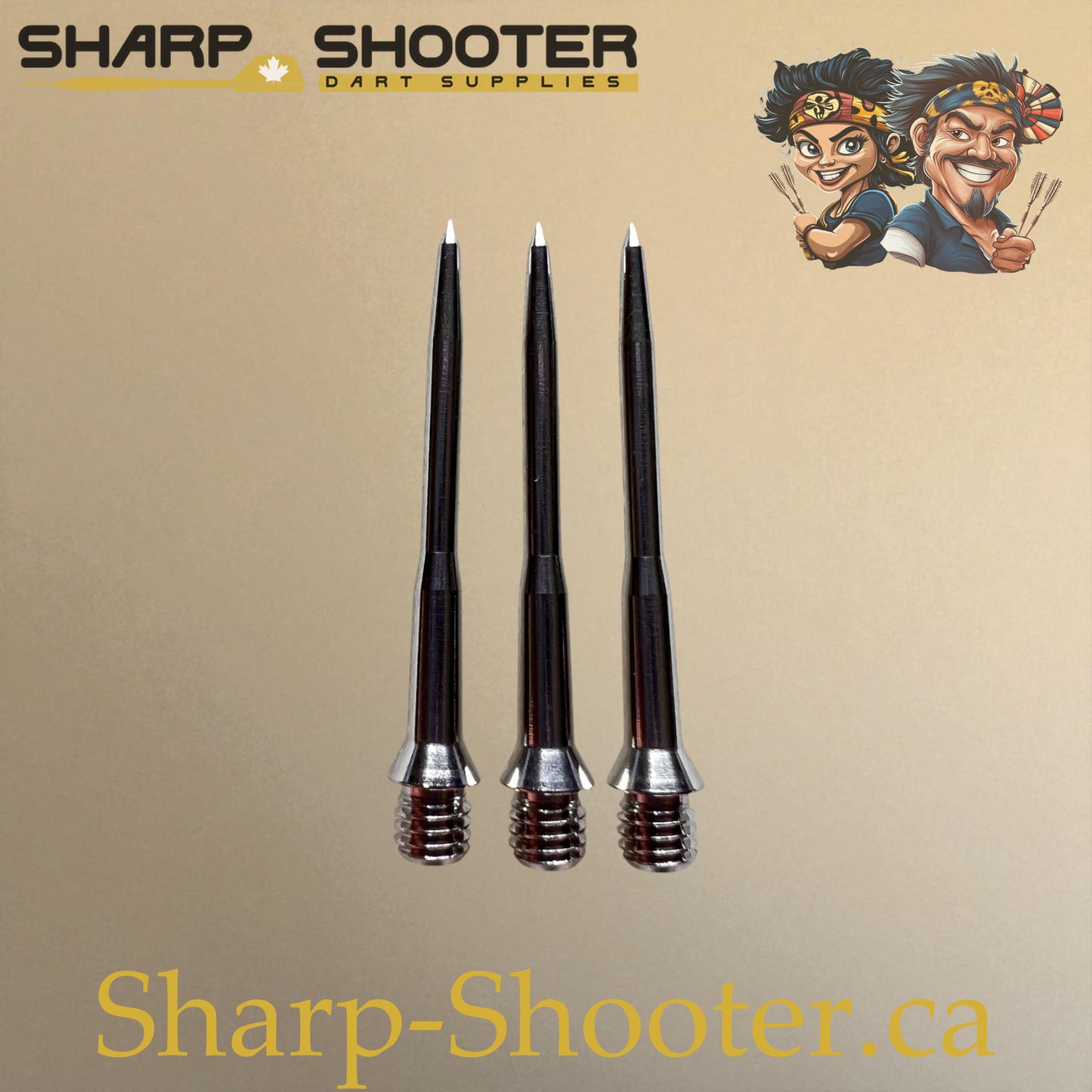 DP32 Steel Dart Tips – Silver – 32 mm – 3 Pack – 3-03-02-013 – Sharp-Shooter.ca