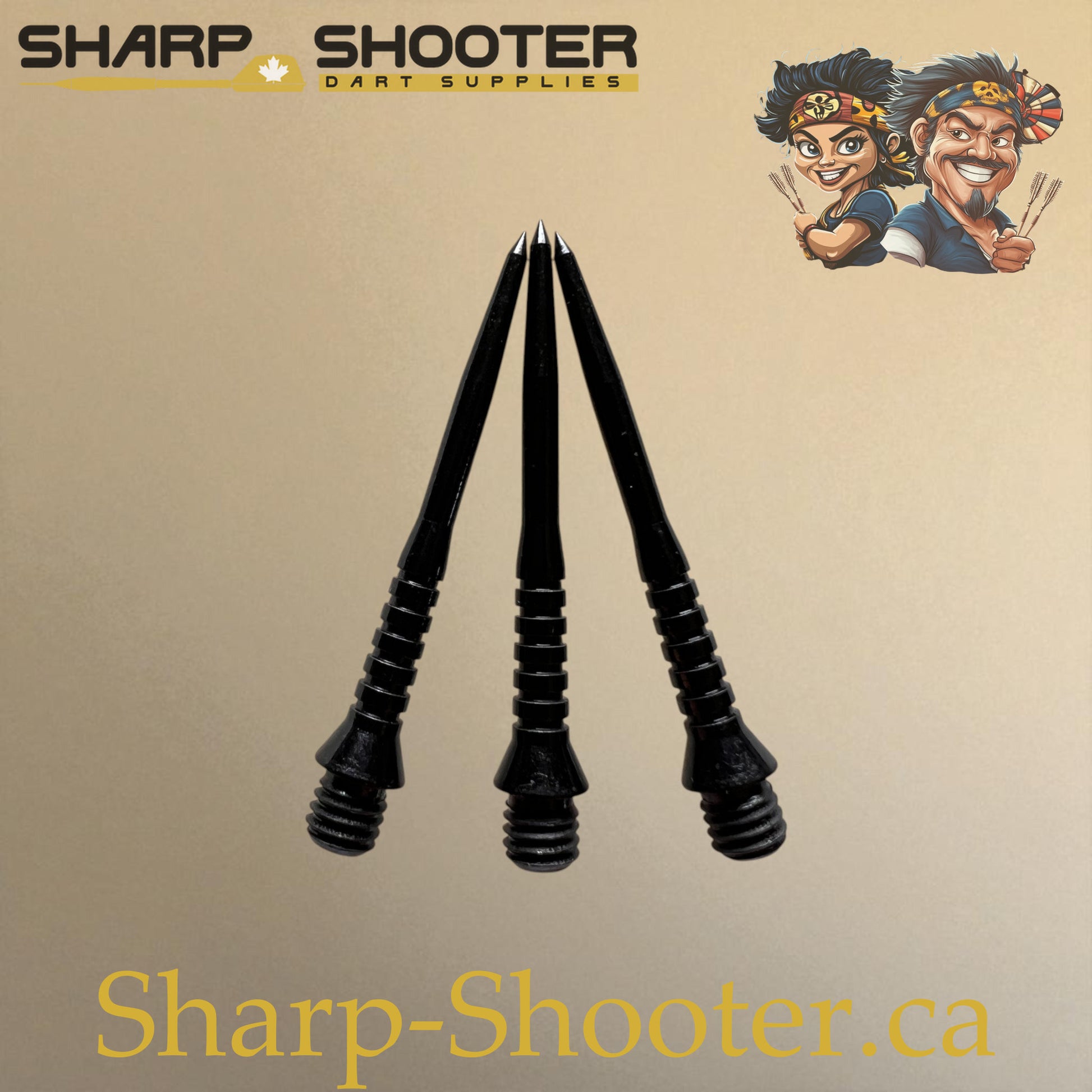 DP33 Steel Dart Tips – Black – 32 mm – 3 Pack – 3-03-02-021 – Sharp-Shooter.ca
