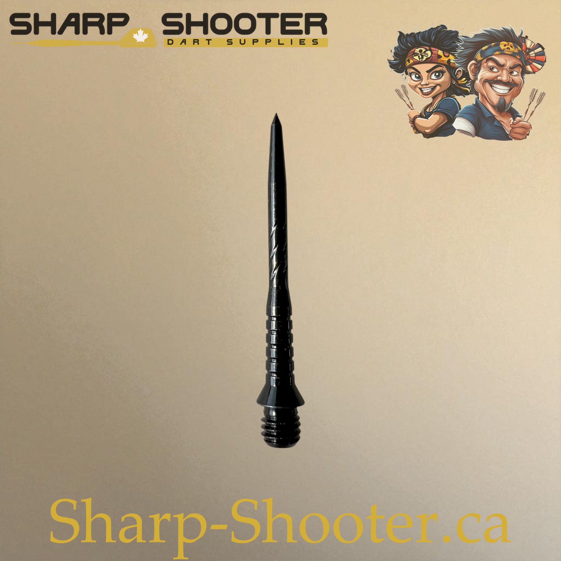 DP34 Steel Dart Tips – Black – 30 mm – 3 Pack – 3-03-02-026 – Sharp-Shooter.ca