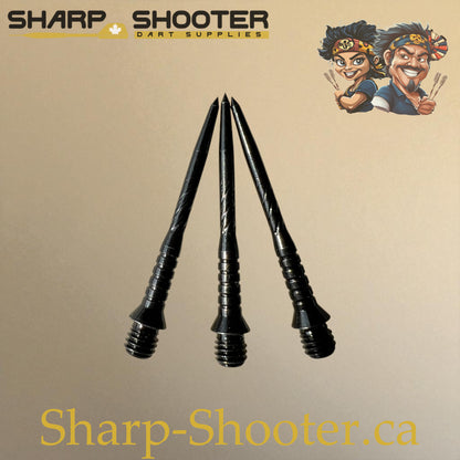 DP34 Steel Dart Tips – Black – 32 mm – 3 Pack – 3-03-02-027 – Sharp-Shooter.ca