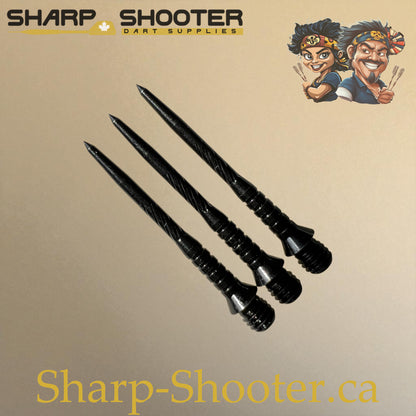 DP34 Steel Dart Tips – Black – 32 mm – 3 Pack – 3-03-02-027 – Sharp-Shooter.ca