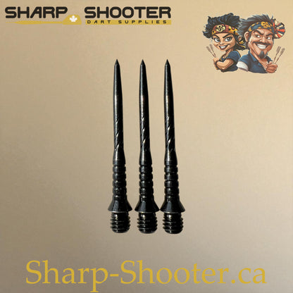 DP34 Steel Dart Tips – Black – 34 mm – 3 Pack – 3-03-02-028 – Sharp-Shooter.ca