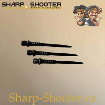 DP34 Steel Dart Tips – Black – 34 mm – 3 Pack – 3-03-02-028 – Sharp-Shooter.ca