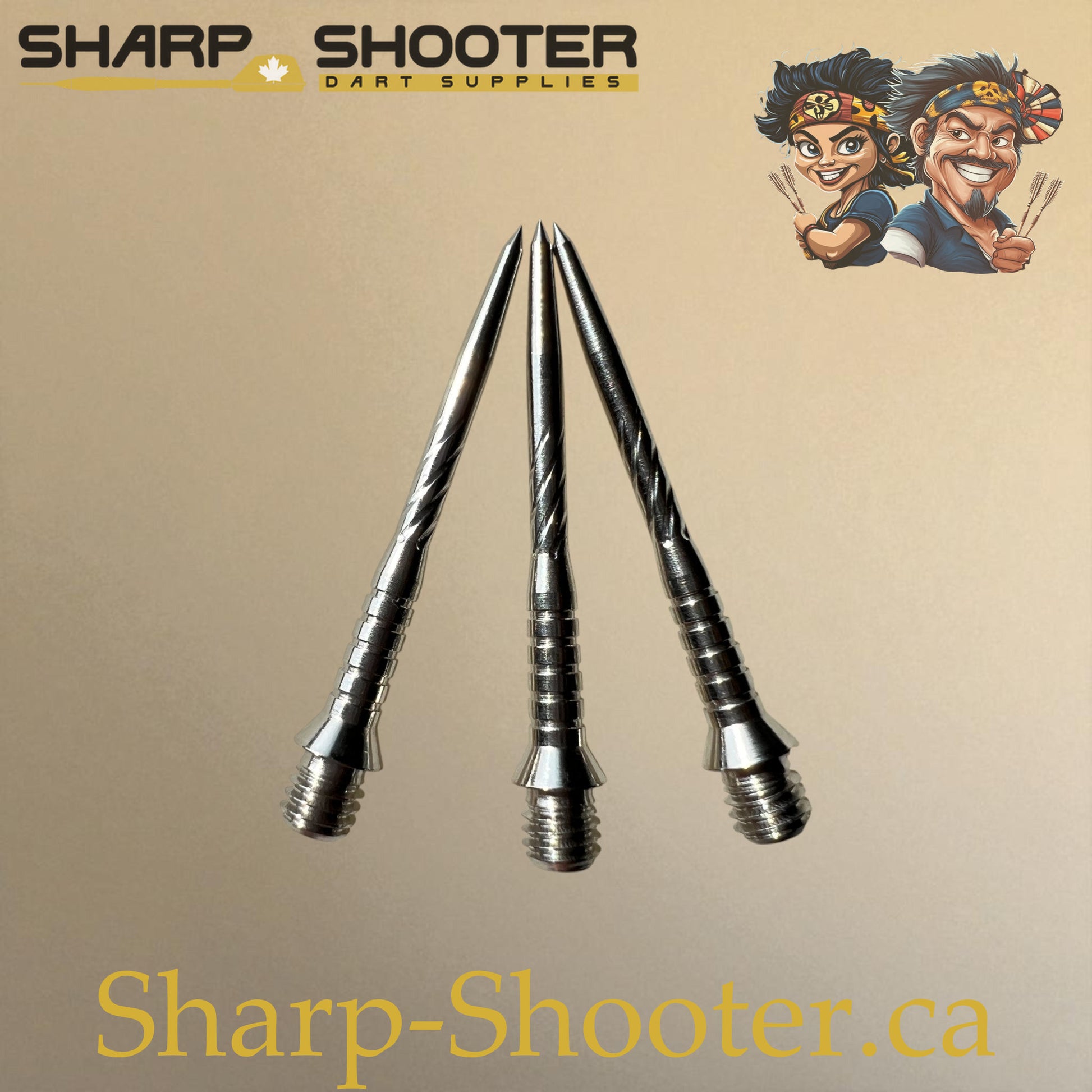 DP34 Steel Dart Tips – Silver – 32 mm – 3 Pack – 3-03-02-024 – Sharp-Shooter.ca