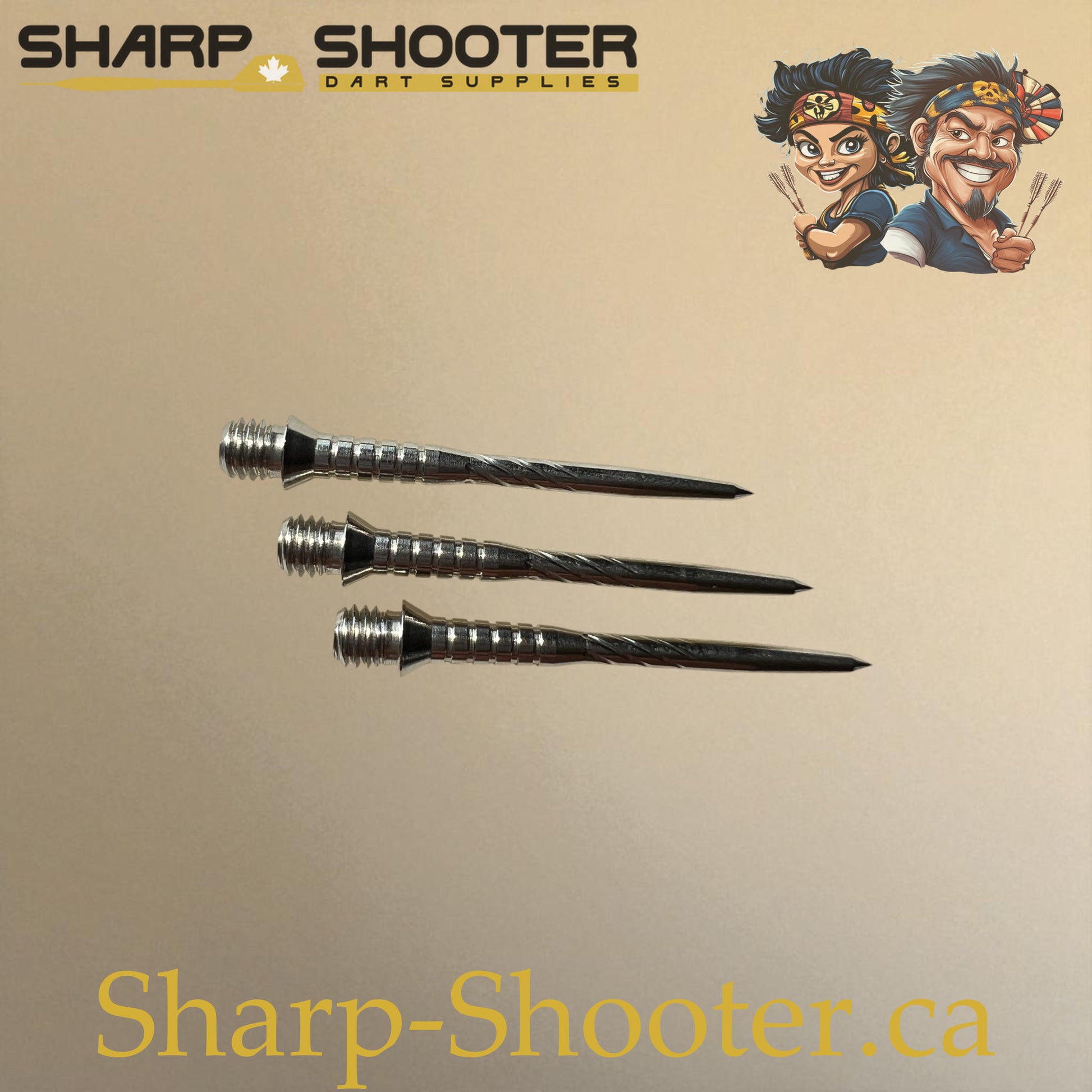 DP34 Steel Dart Tips – Silver – 34 mm – 3 Pack – 3-03-02-025 – Sharp-Shooter.ca