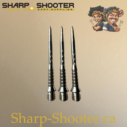 DP34 Steel Dart Tips – Silver – 34 mm – 3 Pack – 3-03-02-025 – Sharp-Shooter.ca