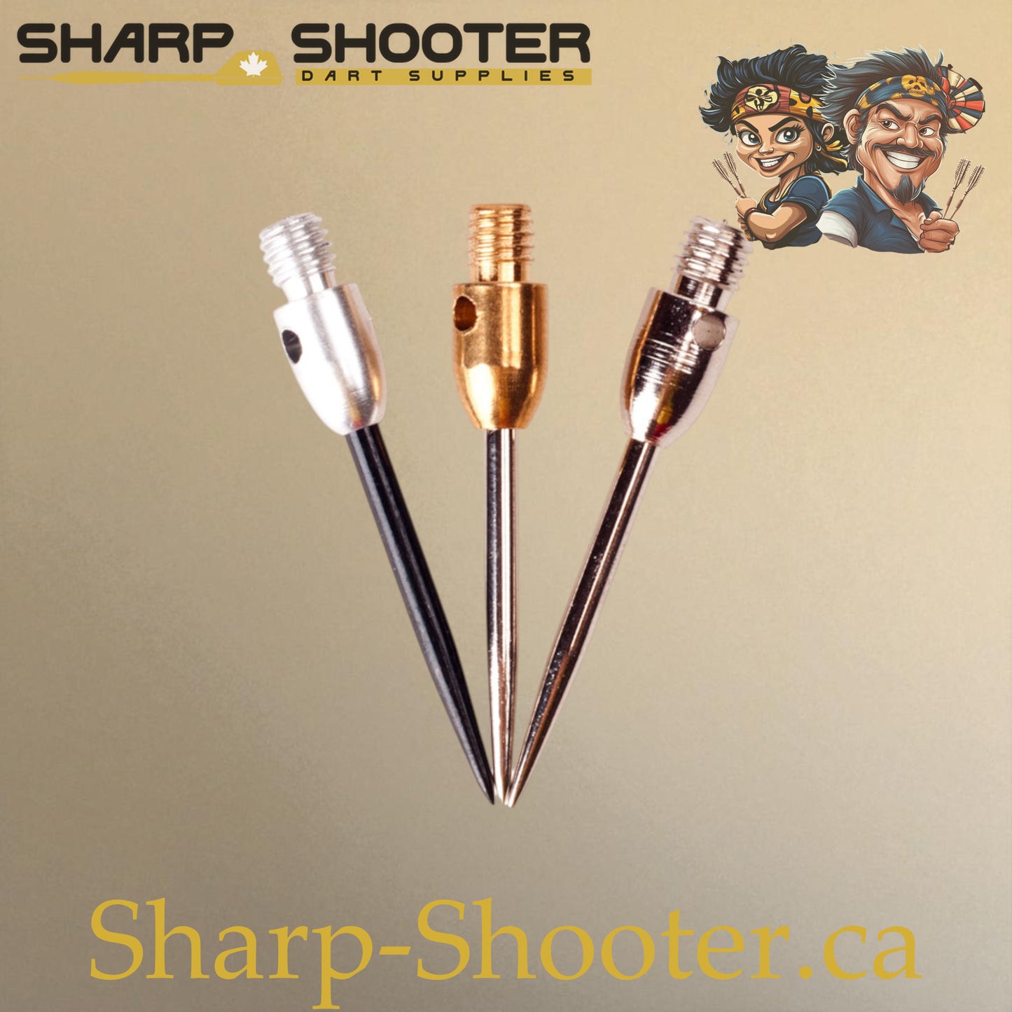 DP37 Steel Dart Tips – 35 mm – Color Combo Series – 3 Pack – Sharp-Shooter.ca