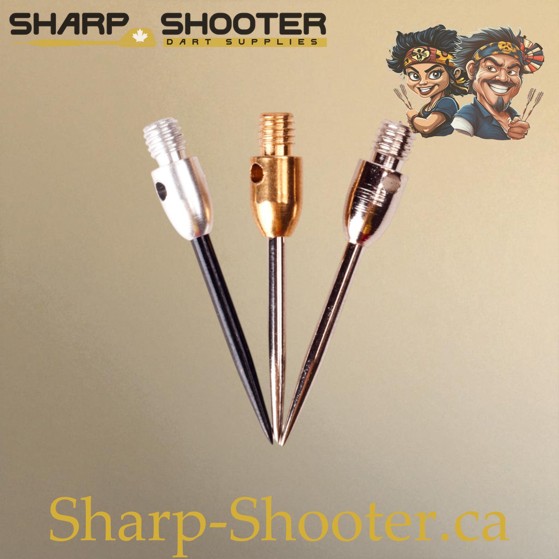 DP37 Steel Dart Tips – 35 mm – Color Combo Series – 3 Pack – Sharp-Shooter.ca