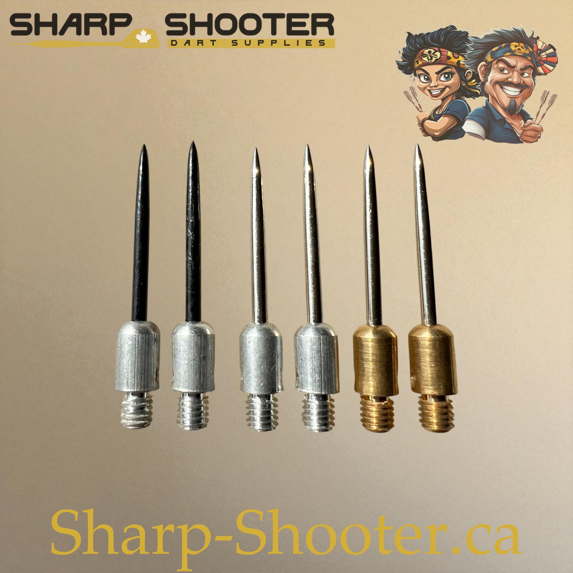 DP37 Steel Dart Tips – 35 mm – Color Combo Series – 3 Pack – Sharp-Shooter.ca