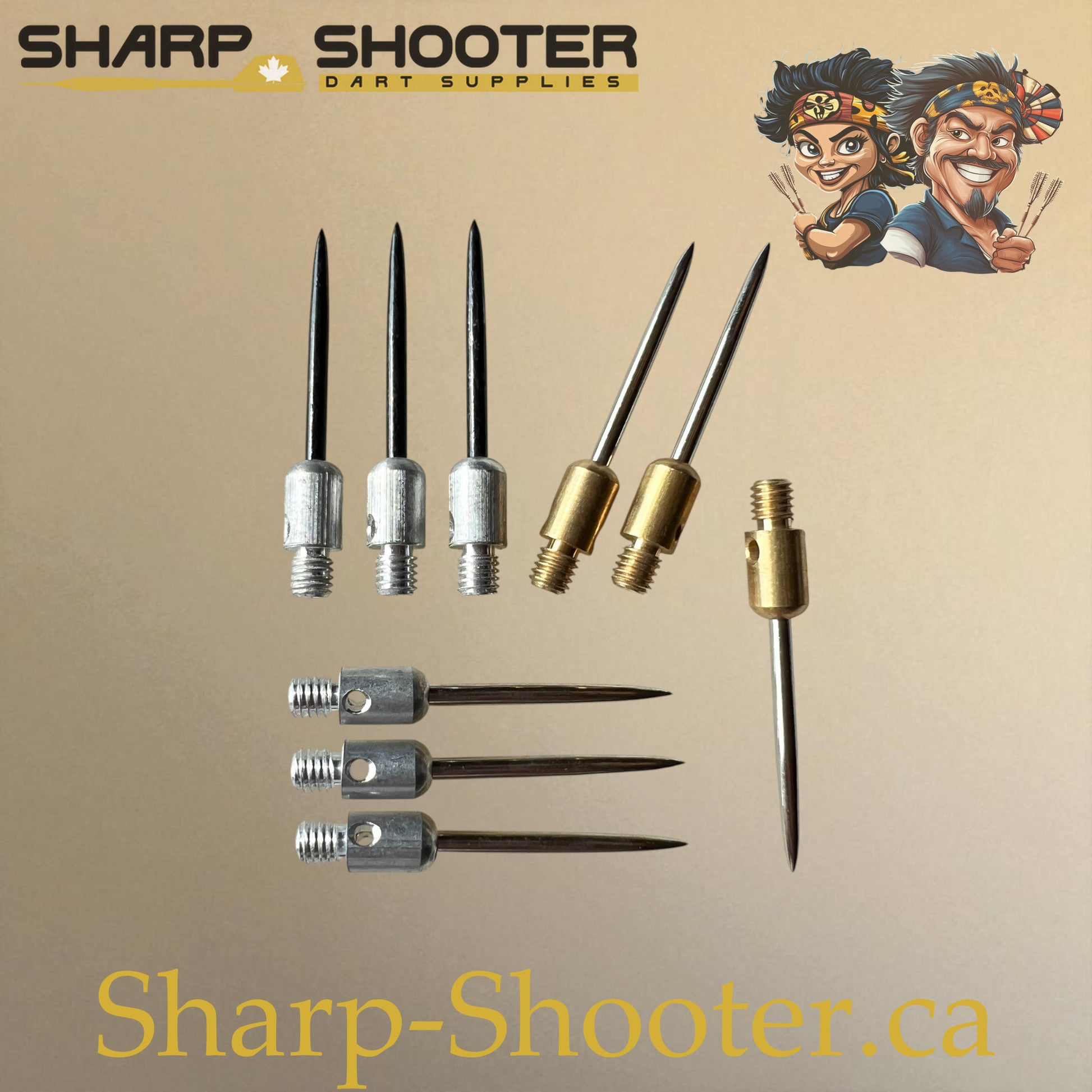 DP37 Steel Dart Tips – 35 mm – Color Combo Series – 3 Pack – Sharp-Shooter.ca