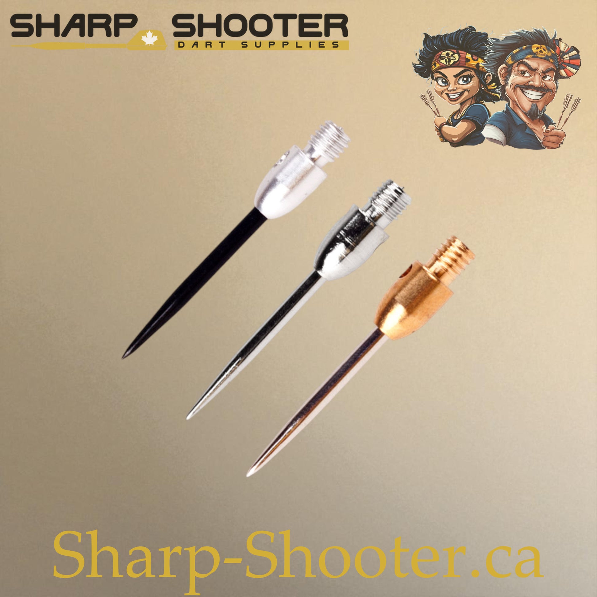 DP37 Steel Dart Tips – 35 mm – Color Combo Series – 3 Pack – Sharp-Shooter.ca