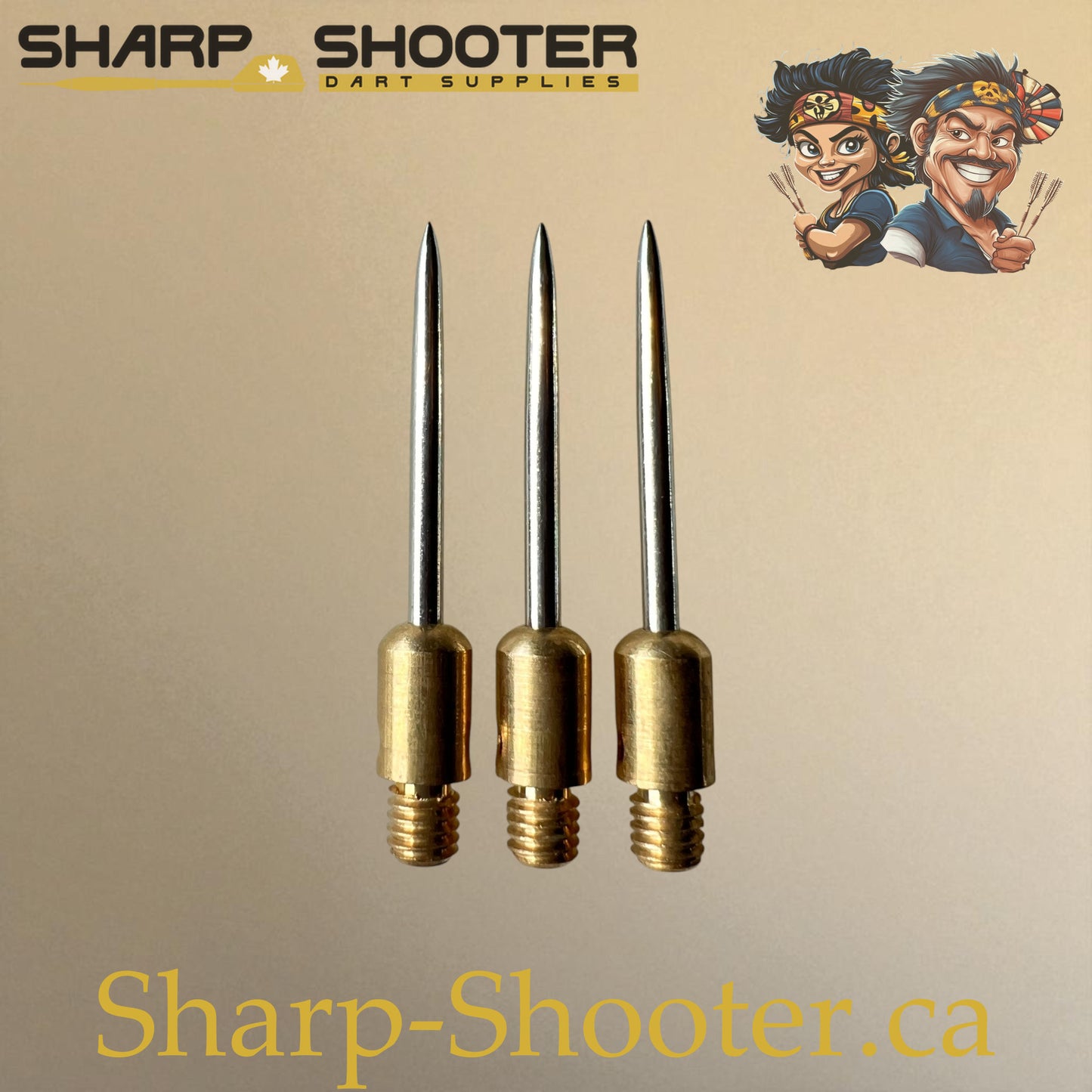 DP37 Steel Dart Tips – 35 mm – Copper/Silver – 3 Pack – 3-03-02-011 – Sharp-Shooter.ca
