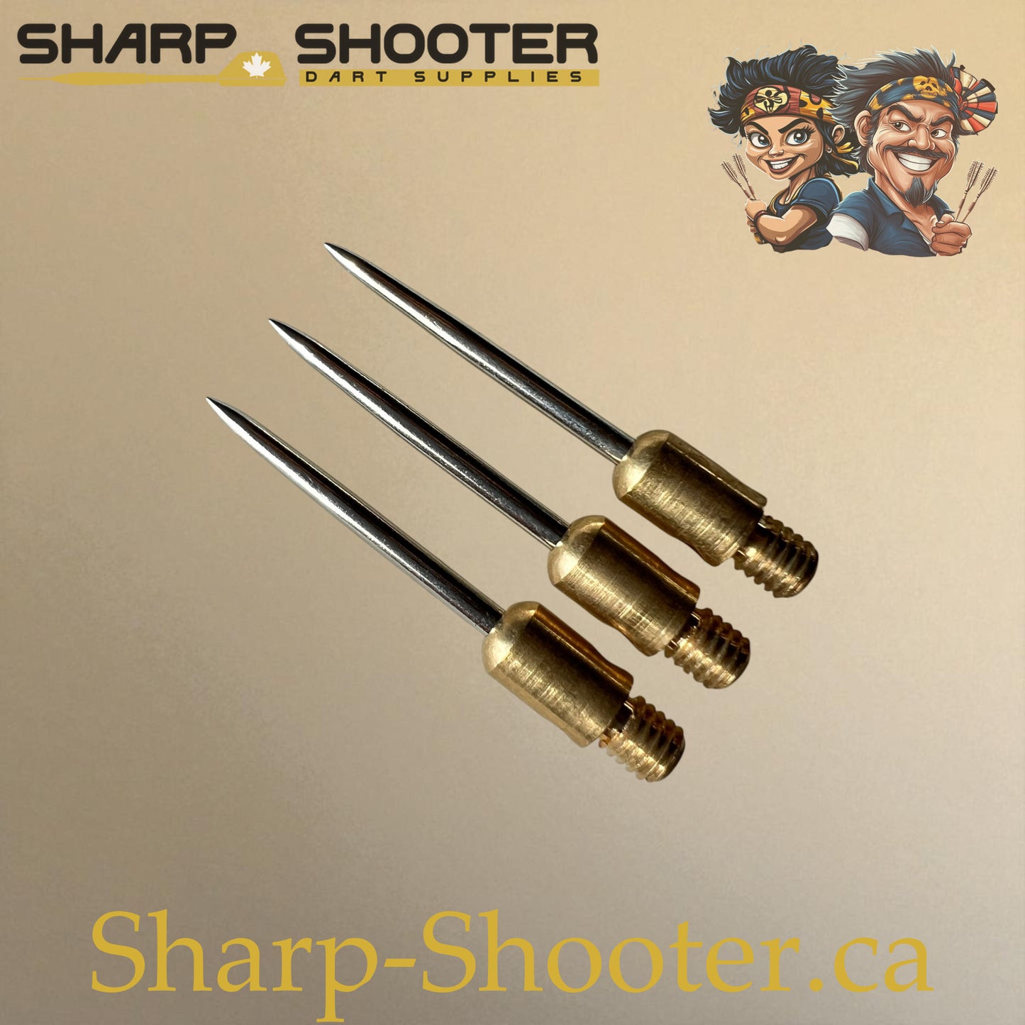 DP37 Steel Dart Tips – 35 mm – Copper/Silver – 3 Pack – 3-03-02-011 – Sharp-Shooter.ca