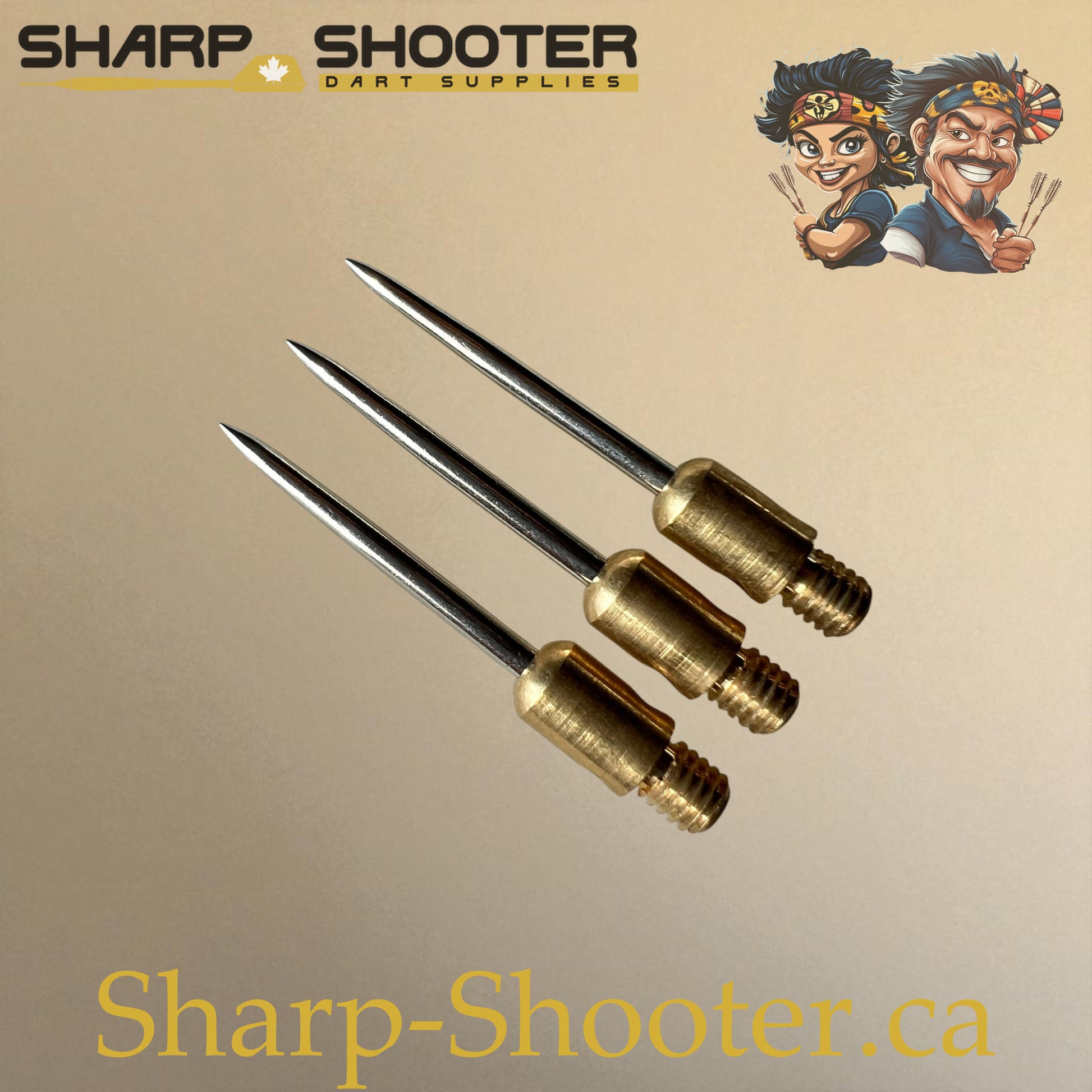DP37 Steel Dart Tips – 35 mm – Copper/Silver – 3 Pack – 3-03-02-011 – Sharp-Shooter.ca