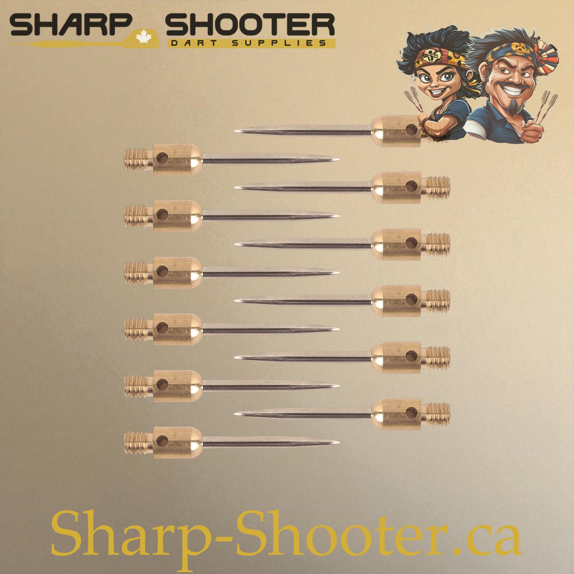 DP37 Steel Dart Tips – 35 mm – Copper/Silver – 3 Pack – 3-03-02-011 – Sharp-Shooter.ca