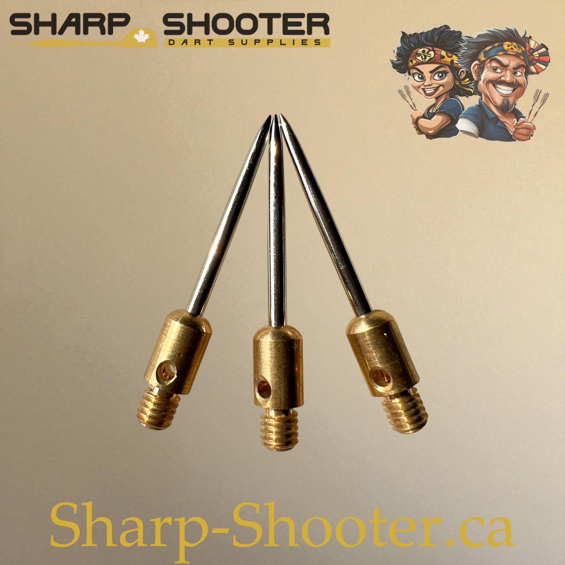 DP37 Steel Dart Tips – 35 mm – Copper/Silver – 3 Pack – 3-03-02-011 – Sharp-Shooter.ca