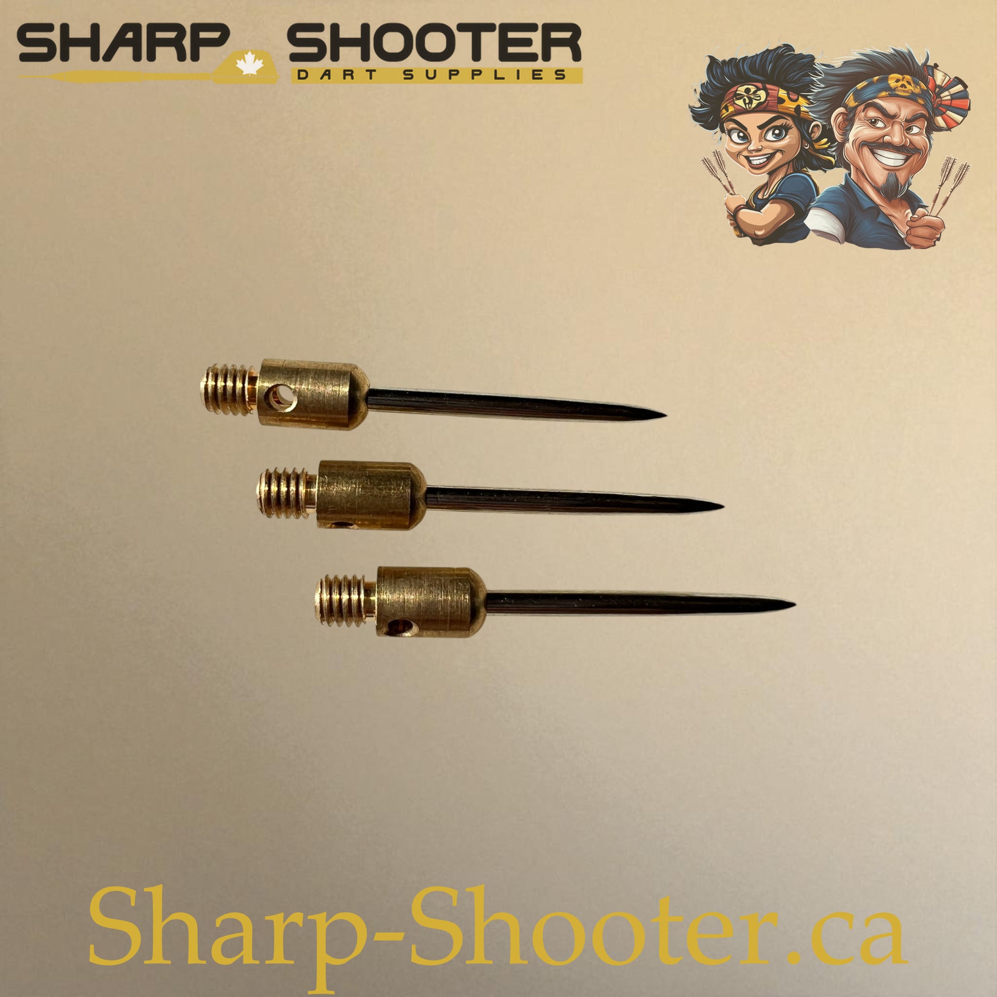 DP37 Steel Dart Tips – 35 mm – Copper/Silver – 3 Pack – 3-03-02-011 – Sharp-Shooter.ca