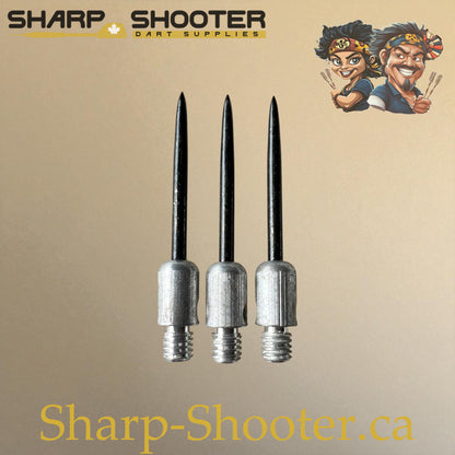 DP37 Steel Dart Tips – 35 mm – Silver/Black – 3 Pack – 3-03-02-012 – Sharp-Shooter.ca