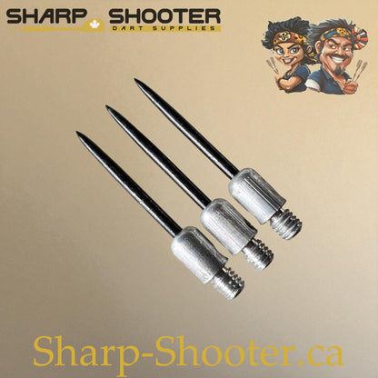 DP37 Steel Dart Tips – 35 mm – Silver/Black – 3 Pack – 3-03-02-012 – Sharp-Shooter.ca
